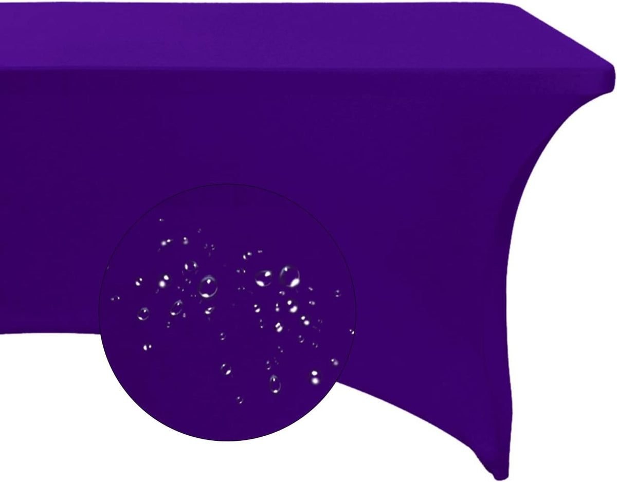 Spandex 6ft Waterproof Table Cover for Party,Wedding, Banquet, and Events(Purple)