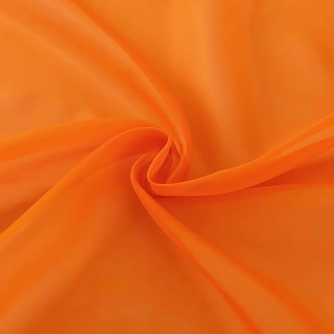 SpaceDresser Basic Rod Pocket Sheer Voile Window Curtain Panels Orange 2 Panels 52 Width 72 Inch Long for Kitchen Bedroom Children Living Room Yard(Orange,52 W x 72 L)