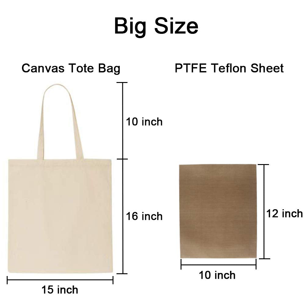 FunisFun 12 Pack Blank Canvas Tote Bags Bulk Reusable Shopping Grocery Bag for Crafts with a PTFE Teflon Sheet DIY
