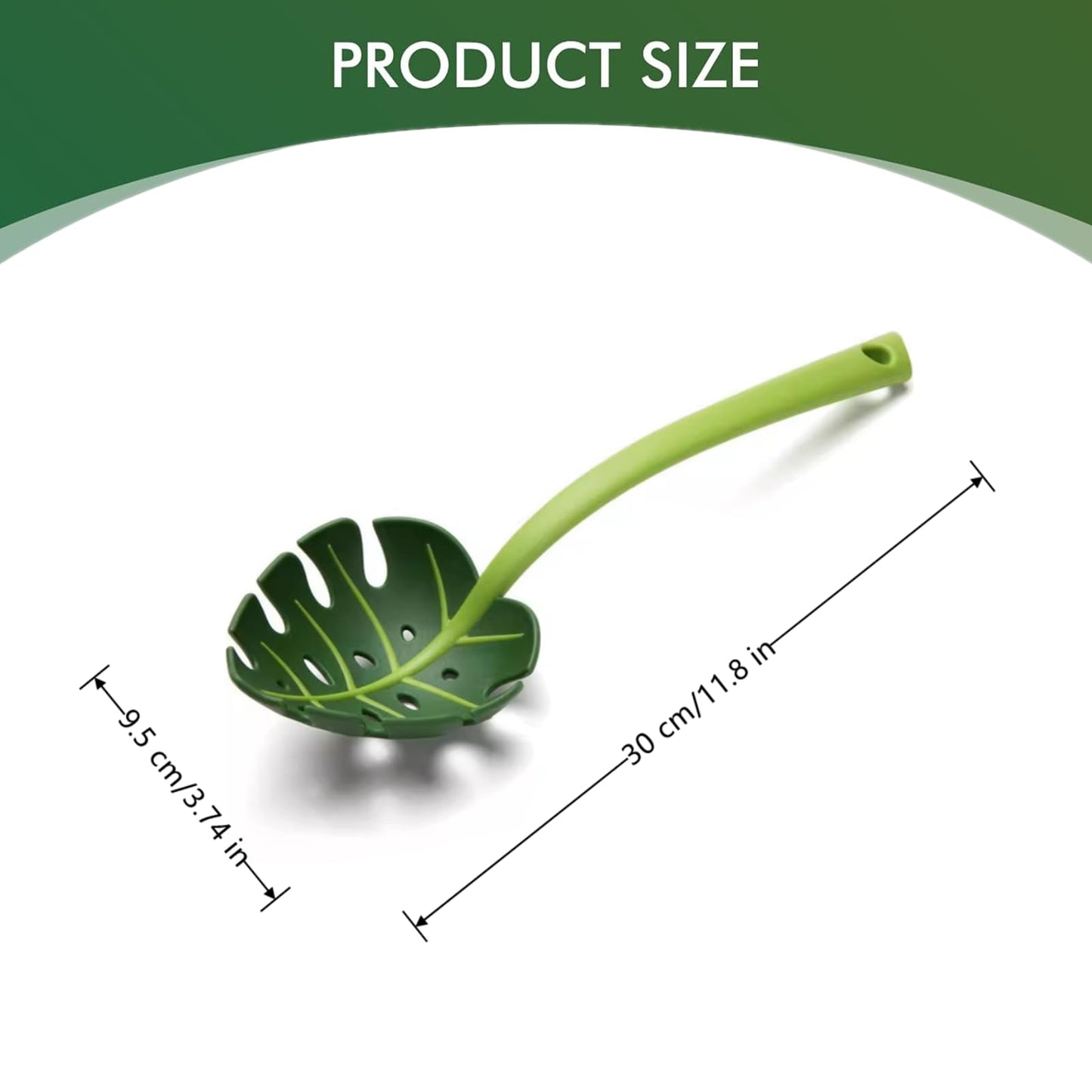 3 PCS Jungle Unique Green Leaf Noodle Leaky Turtle Back Leaf Cooking Spoon for Kitchen Tools