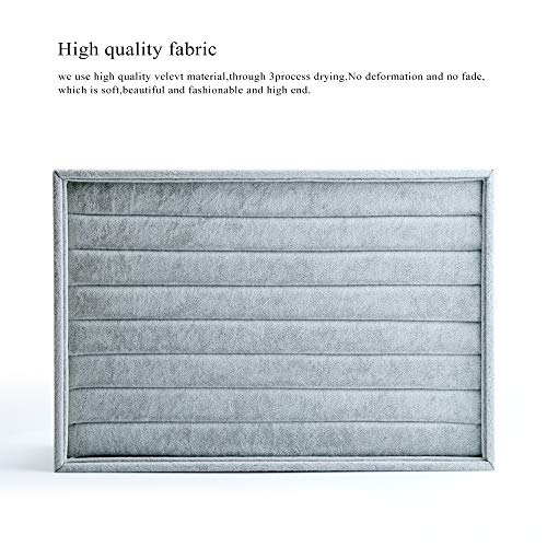 Oirlv Velvet 7 Slots Ring Earrings Studs Tray Showcase Display Jewelry Organizer - size: 7 Slot Ring Display