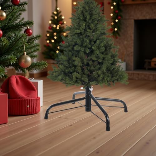 Amosfun Metal Christmas Tree Stand 0.75 Inch Foldable Tree Holder Support Base Bracket Christmas Party Supply 13.77 x 13.77 x 4.96 Inch