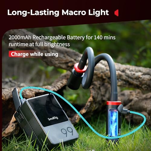 SmallRig RM 03 Macro Photography LED Light, Adjustable Beam Angle, 5 Colors CRI95 TLCI92, Bendy Light for Camera with Cold Shoe Adapter, Clamp, Diffuser, Spotlight, Barndoor, Gobos, IP54 Rating - 5480 - color: RGB