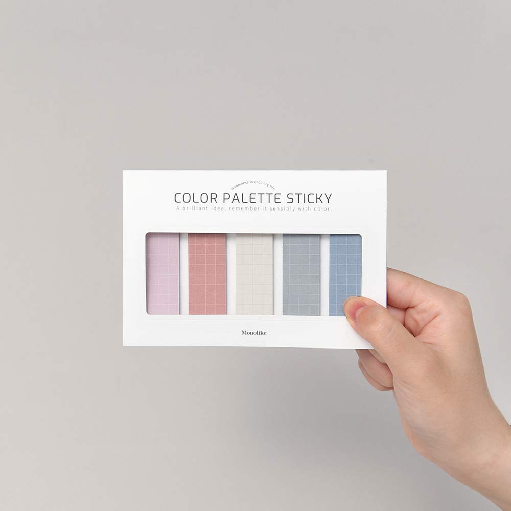 Monolike Color Palette Sticky Grid 500 D Set 4p - Self-Adhesive Memo Pad 30 Sheets