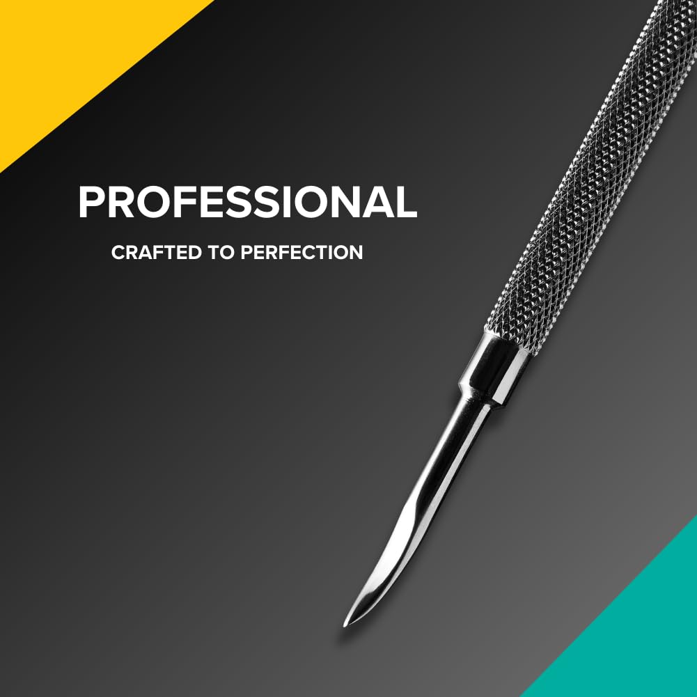 Rui Smiths Pro Cuticle Pusher with 2 Ends - Stainless Steel Manicure Tool - Style 106