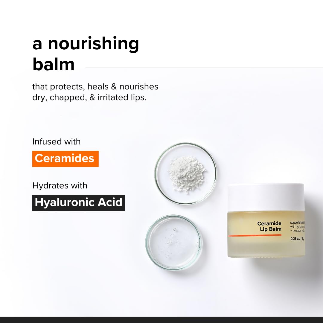 Minimalist Ceramide Lip Balm | With Hyaluronic Acid to Hydrate & Repair Chapped Lips | Provides Protection from the Sun | 0.28 Oz / 8 gm