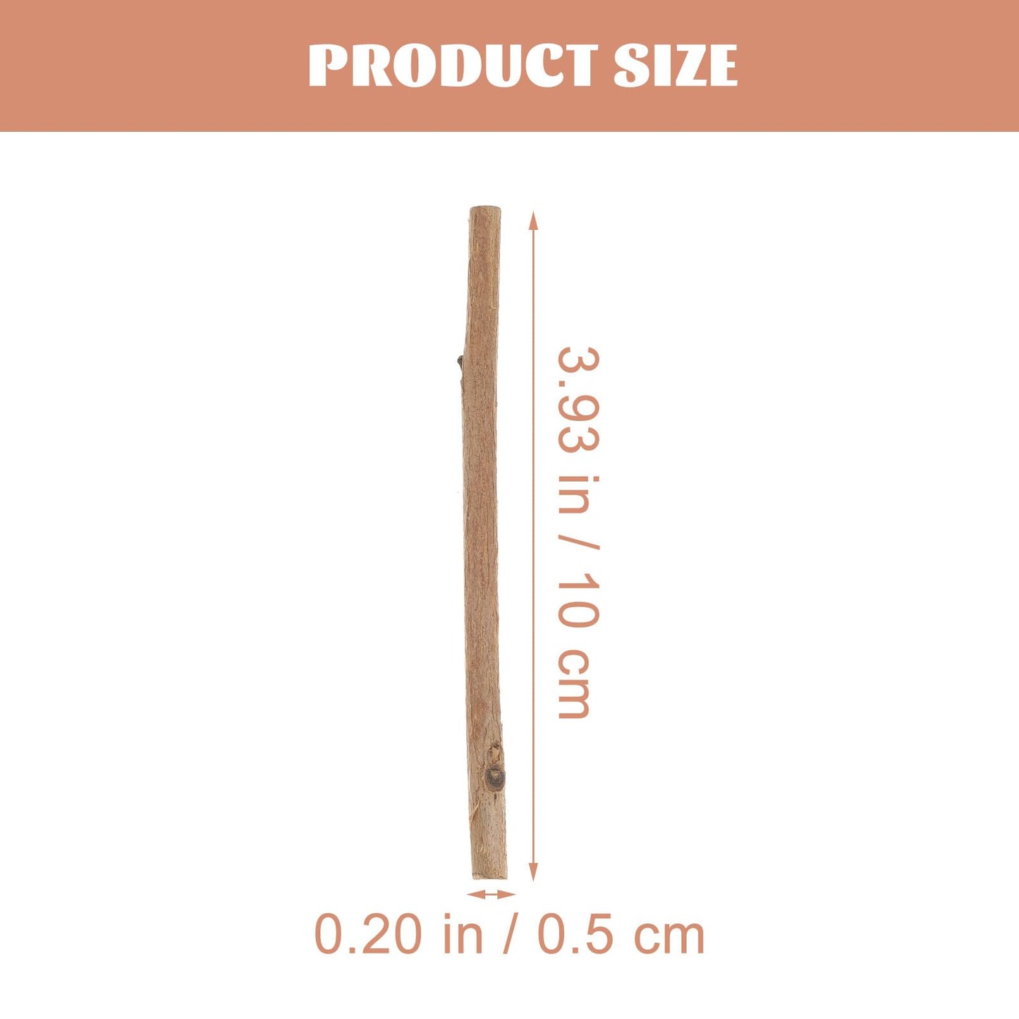 Tinksky 10CM Long 0.3-0.5CM in Diameter Wood Log Sticks for DIY Crafts Photo Props 100pcs (Wood Color)