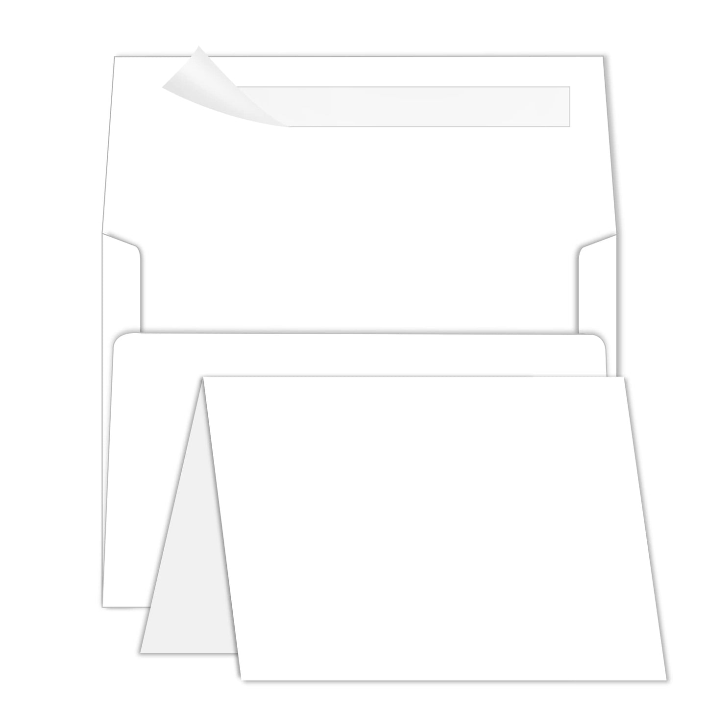 Goefun Blank Note Cards and Envelopes 5 x 7 Folded Cardstock and A7 Envelopes Self Seal 100 Pack for Invitations, Wedding, DIY Greeting Cards, Birthday