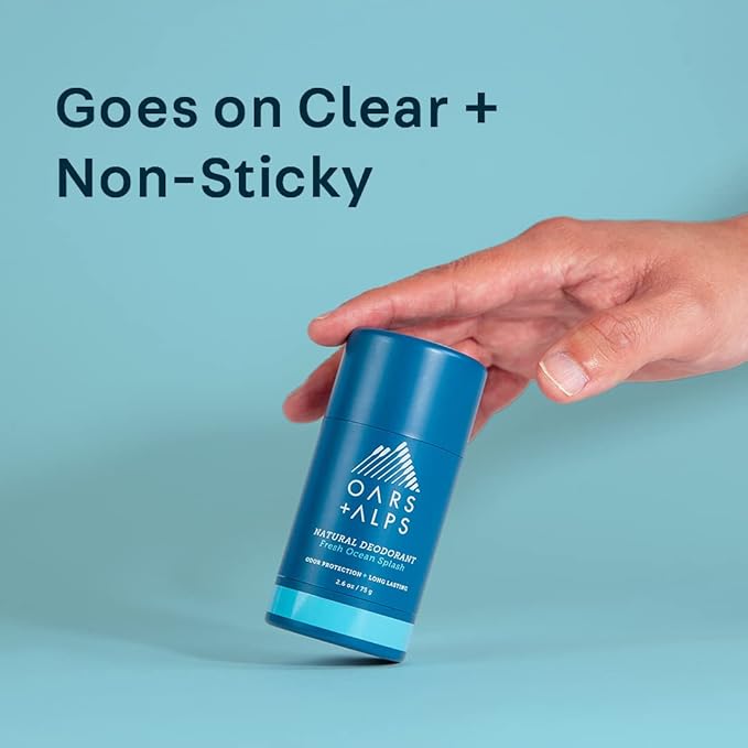 Oars + Alps Aluminum Free Deodorant for Men and Women, Dermatologist Tested and Made with Clean Ingredients, Vegan, Fresh Ocean Splash, 1 Pack, 2.6 Oz