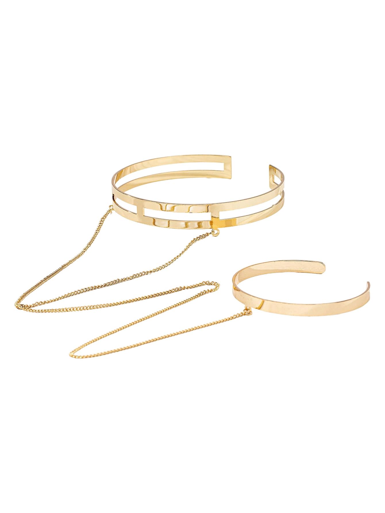 MakeMeChic Beach Gold Arm Cuff Jewelry for Women Bangle Band Armlet Flower Upper Arm Cuff Bracelet Summer Beach Essentials Chain Gold One-Size
