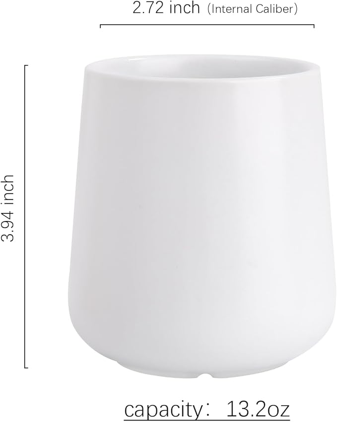 BosilunLife Bathroom Toothbrush Holder - Ceramic Toothbrush Cup Holder 13Oz White Toothbrush Holder for Bathroom Toothbrush and Toothpaste Holder for Bathroom Vanity Countertop, Ideal for Home, Hotel