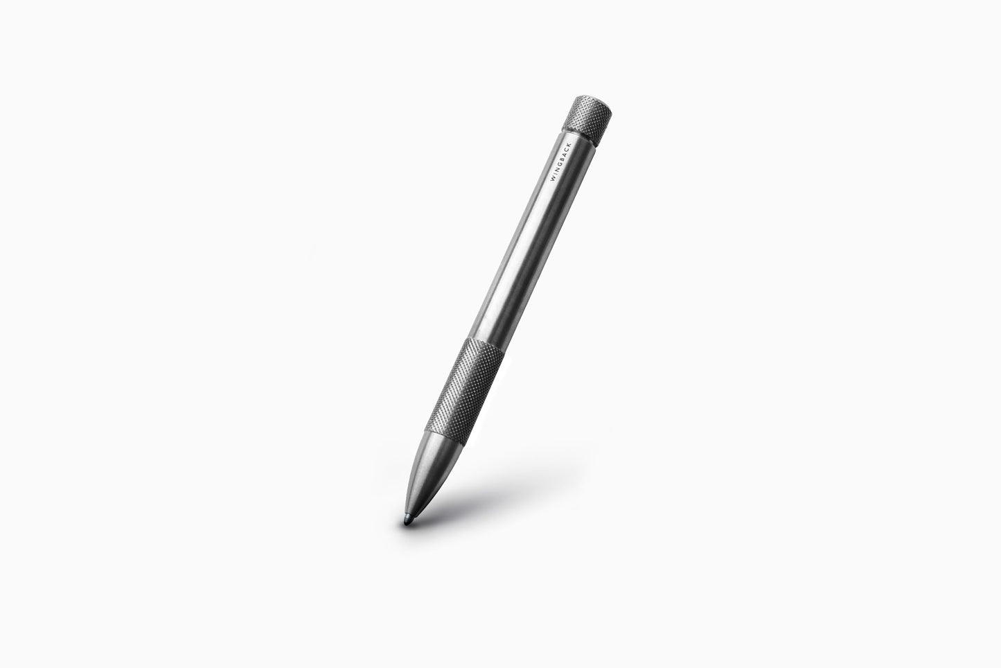Wingback Mechanical Pen | Luxury Precision Pen with Fisher Space Ink Cartridge, Heavyweight Metal Writing Pen, Made in England (Steel)