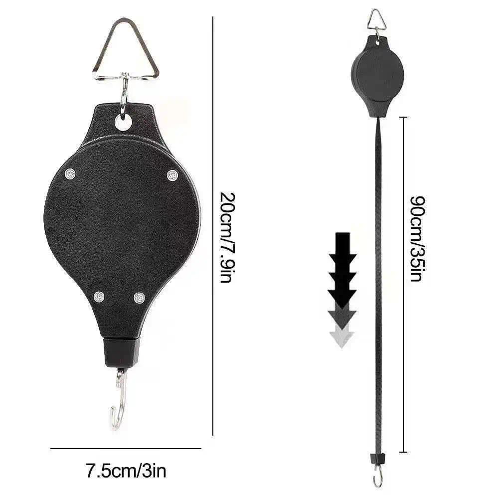 Generic Heavy Duty Adjustable Plant Hanger 6 Pack, Retractable Pulley System for Easy Height Adjustment, Ideal for Indoor and Outdoor Hanging Baskets, Pots, and Bird Feeders - Durable Black Finish