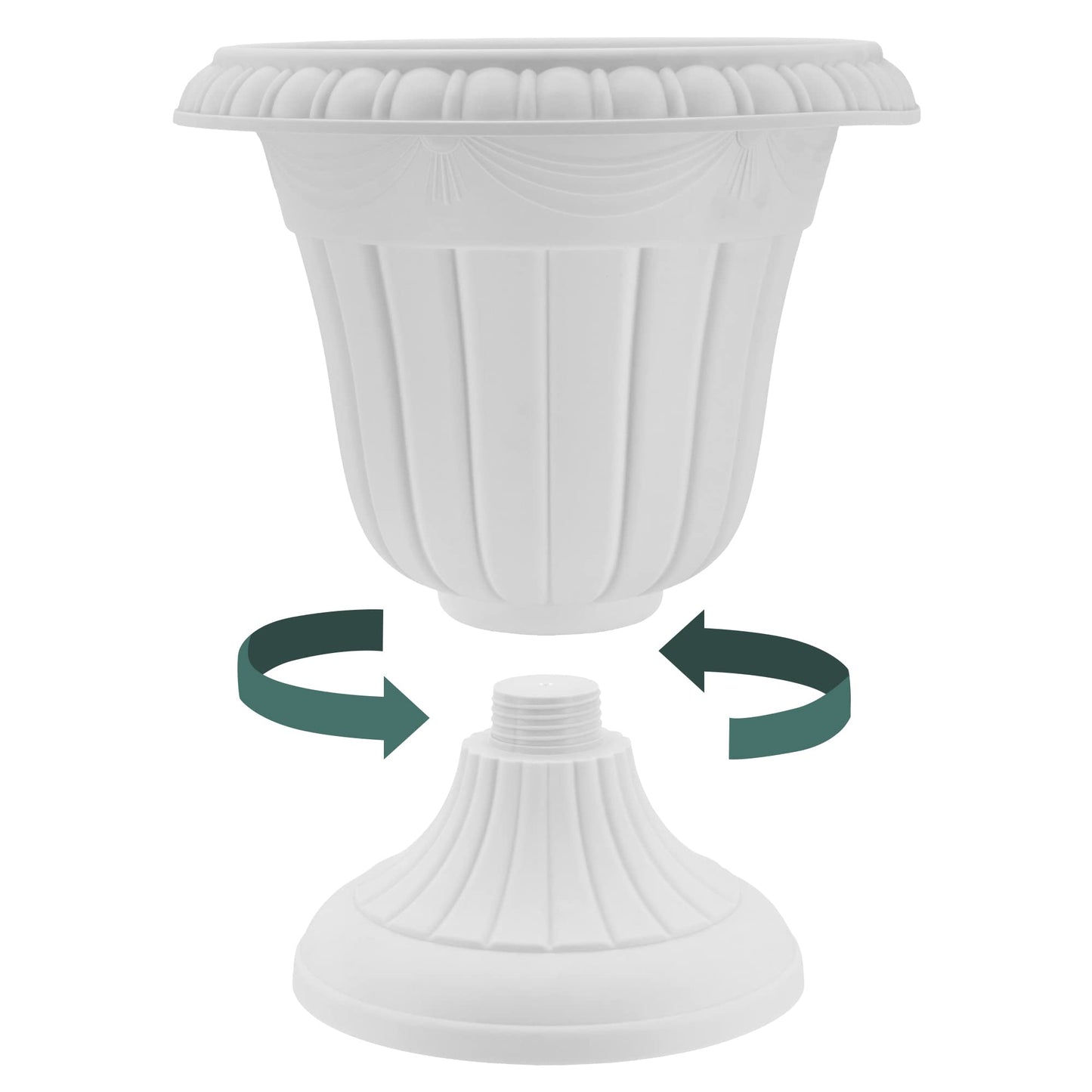Arcadia Garden Products PL20BG Classic Traditional Plastic Urn Planter Indoor/Outdoor, 10" x 12", Beige