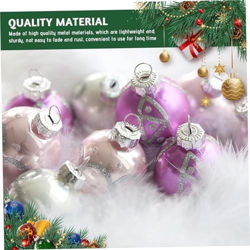 Ornament Hanger, Ornament Caps 100Pcs Secure Metal Christmas Hooks Replacement Hangers for Christmas Tree, Porcelain, Ceramic or Glass Decoration, 20mm, Silver