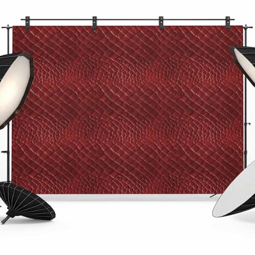 Vintage Red Backdrop for Photography, Retro Classic Art Red Faux Leather Animal Leather Photo Backdrop Portrait Background Party Banner Photo Backgrounds for Studio Booth Props, 8x6ft - color: Red, size: 8x6FT