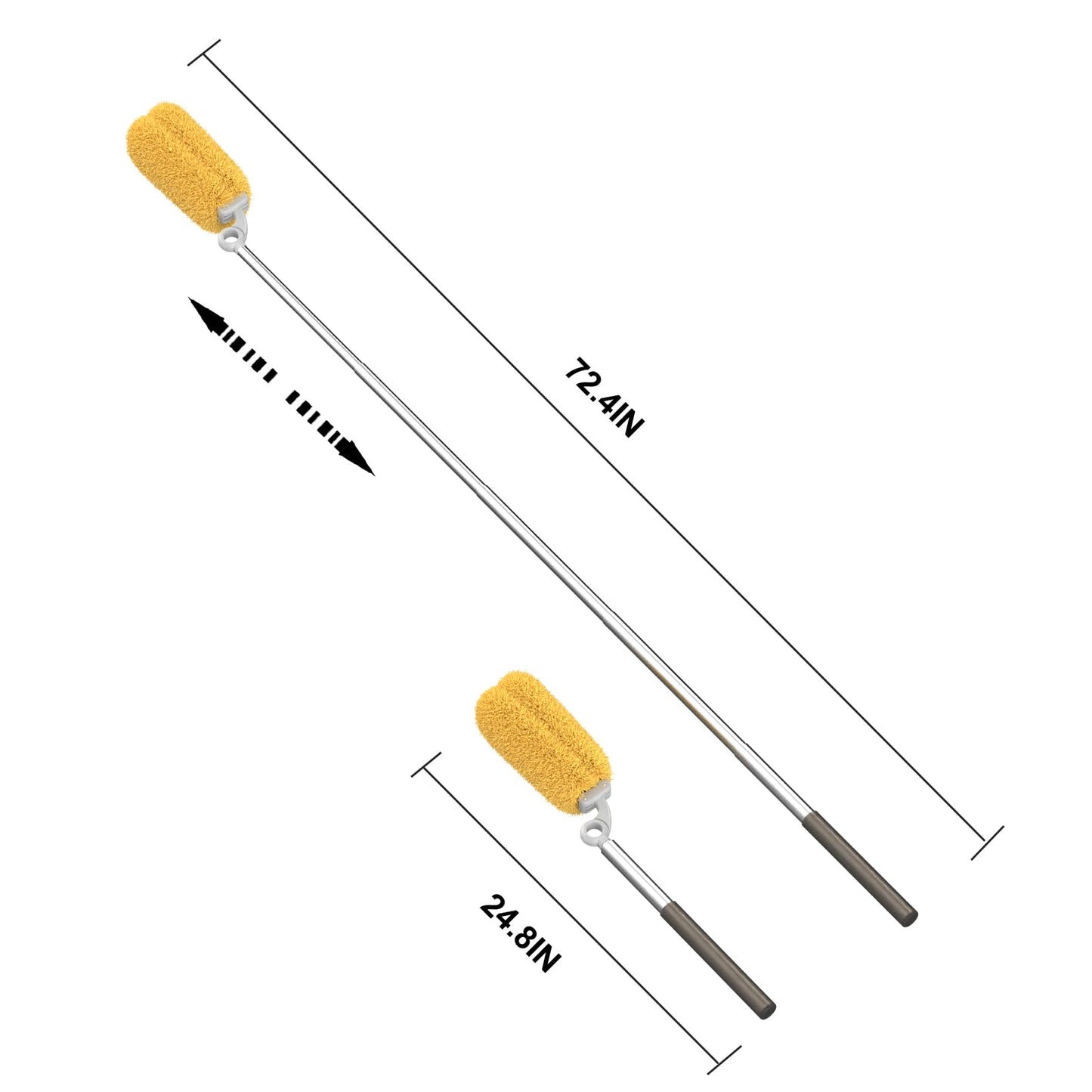 EHOMGUI Long Handle Dusters for Cleaning with 2 Replacement Heads, Washable Cleaning Duster Kit with Laundry Mesh Bag, Cobweb Duster, Extendable Dusting Tool for Home and Office