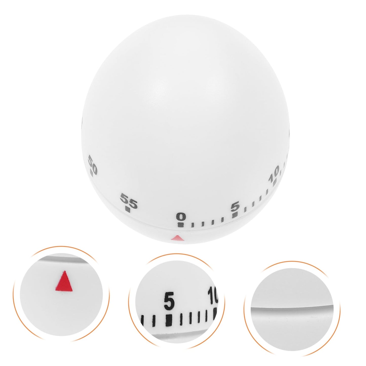 VOSAREA Egg Shape Mechanical Rotate Timer White Kitchen Countdown Timer Manual Cooking for Home and Classroom Activities for Baking Frying
