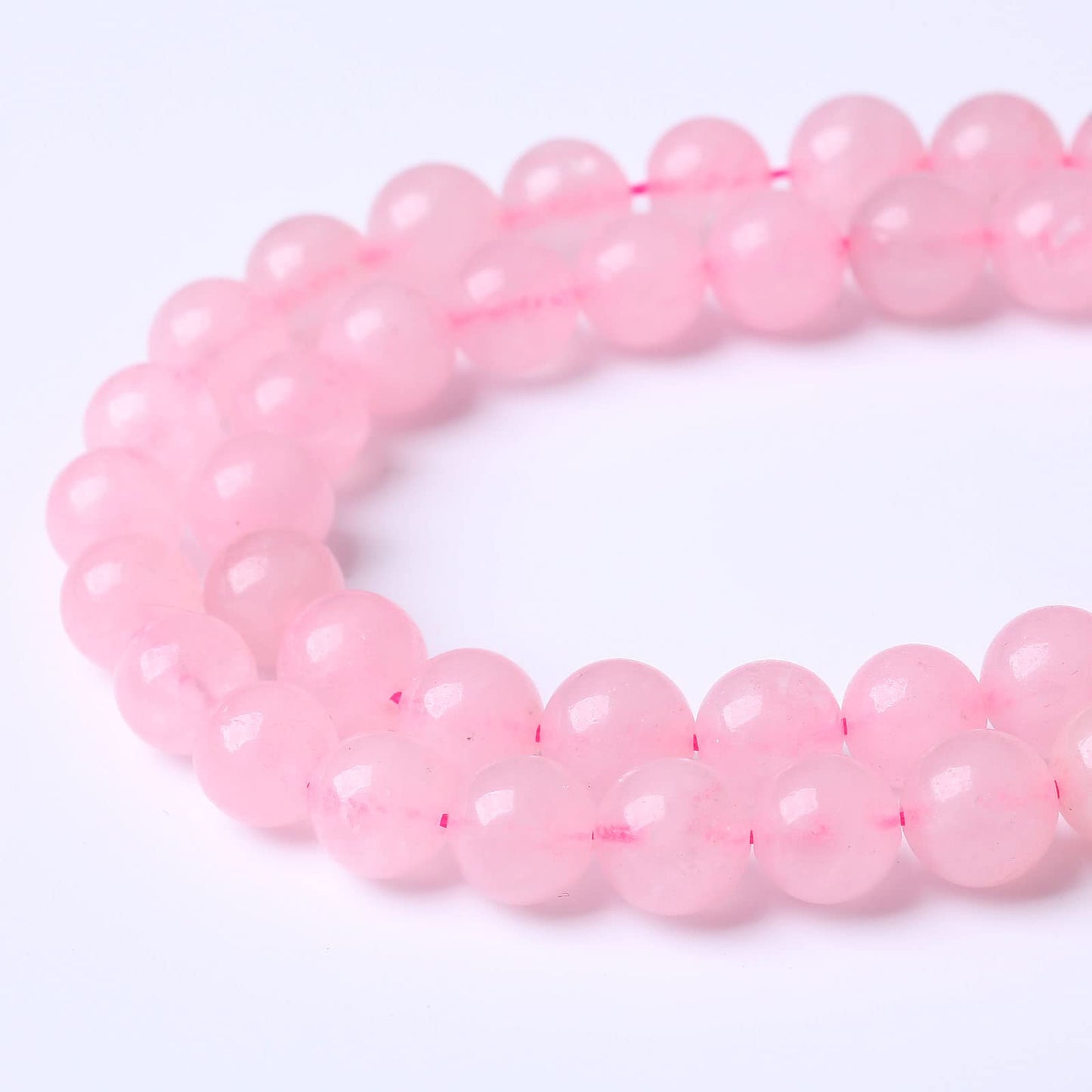 60PCS 6MM Beads Natural Rose Stone Pink Crystal Quartz Gemstones for Jewelry Making DIY 15Inches