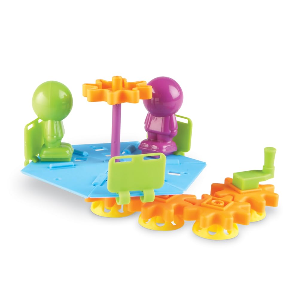 Learning Resources Playground Engineering & Design STEM Set - Kids Games, Building and Construction Gears, Montessori Activities , Critical Thinking Skills, Problem Solving for Boys and Girls
