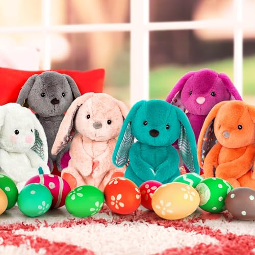 B. toys – 12-Inch Plush Bunny Soft & Cuddly Plush Rabbit Toy Washable – Happy Hues – Peppy Mint Bunny – 0 Months+