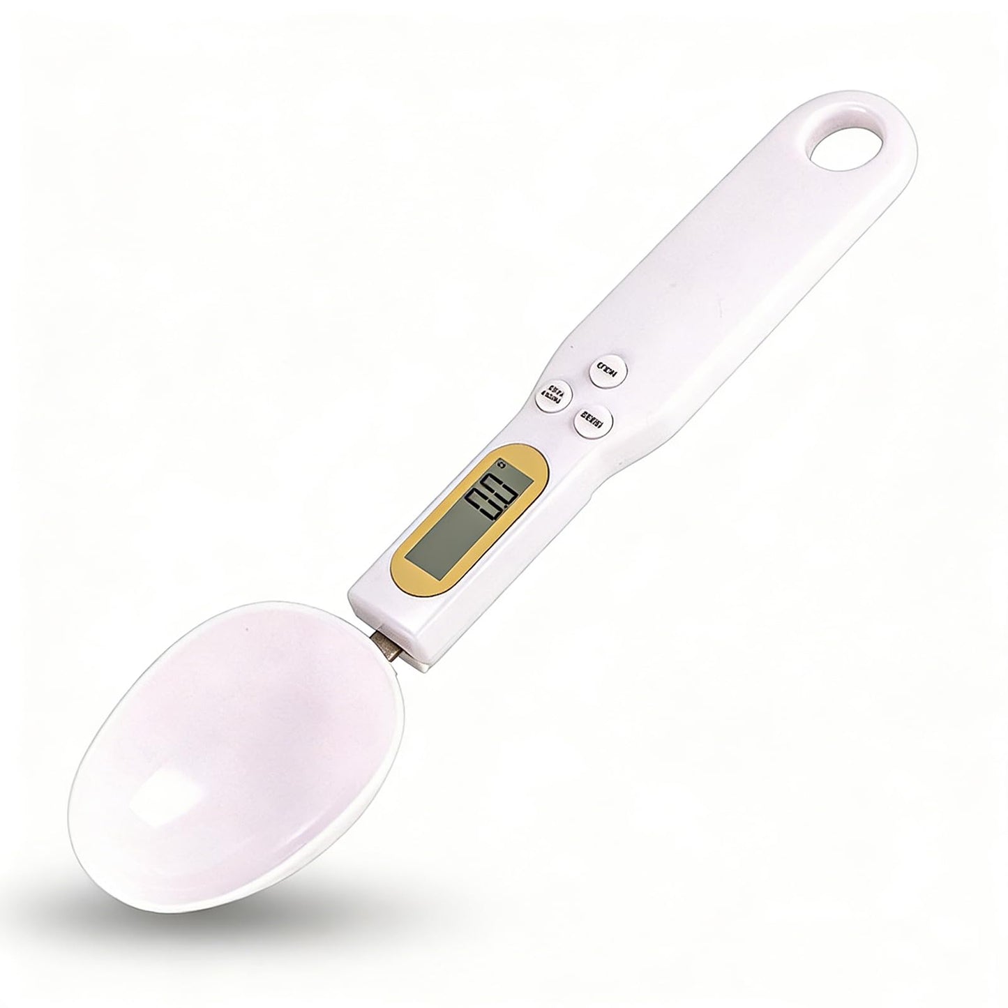 Food Measuring Spoon, Digital Kitchen Scale, high-Precision Small Scale, Handheld use, with Weight Removal Function (White)