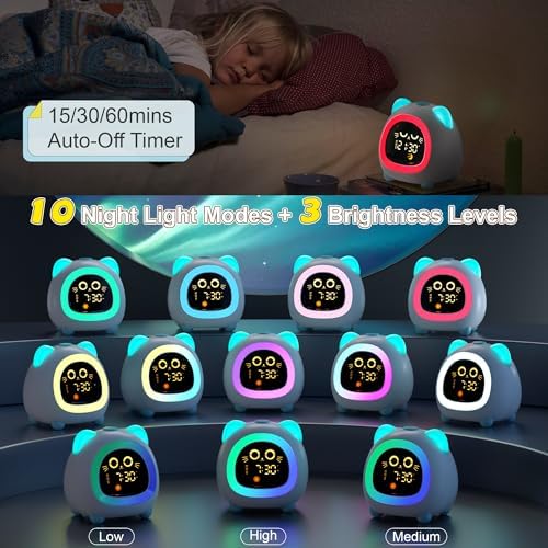ANALOI Alarm Clock for Kids, Ok to Wake Clock for Girls, Sleep Training