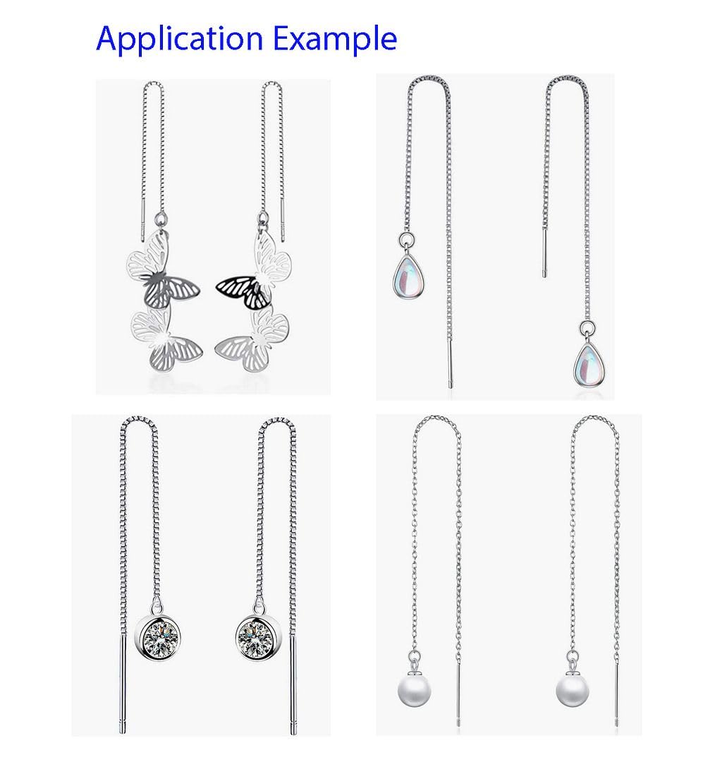 30pcs Adabele 316 Grade Surgical Stainless Steel Hypoallergenic 3 Inch Threader Earring Findings Pull Through Chain Drop Tassel Open Ring for DIY Earrings Jewelry Making SEF11-3