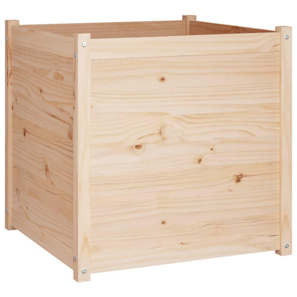 Coespram Solid Pine Large Outdoor Planter 27.6 in Square Rustic Raised Garden Box for Patio Balcony Porch Herb Flower Vegetable Tree