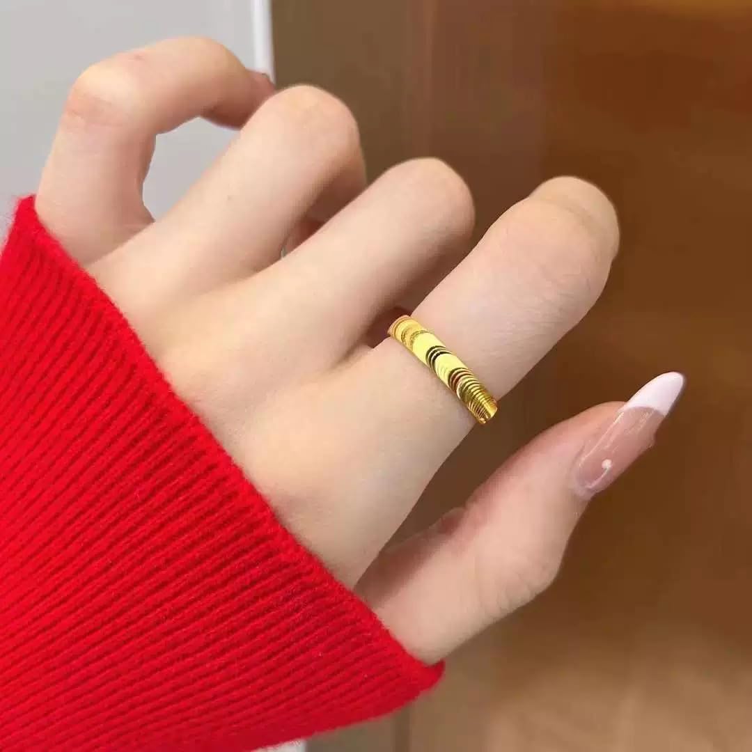 DIOWUS Lymphatic Magtherapy Cats Eye Ring For Men Women, Lymph Detox Drainage Titanium Ion Therapy Rings Finger Jewelry Gift (Gold 7)