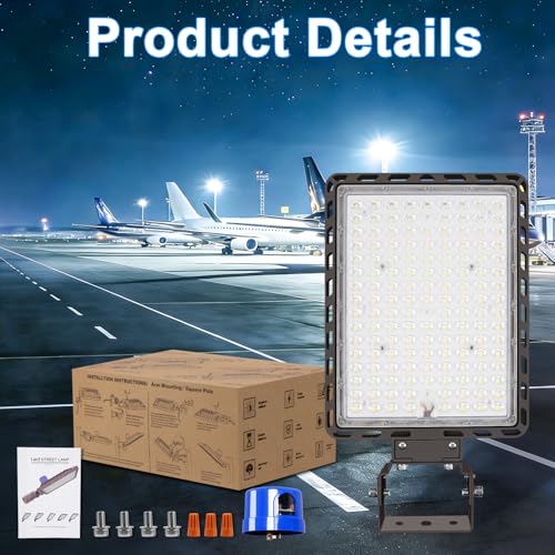 350W LED Parking Lot Light 52500LM Dusk to Dawn 5000K Led Flood Light Outdoor Area Commercial Security Trunnion Mount IP65 Waterproof 100-277V - size: 350W Trunnion Mount