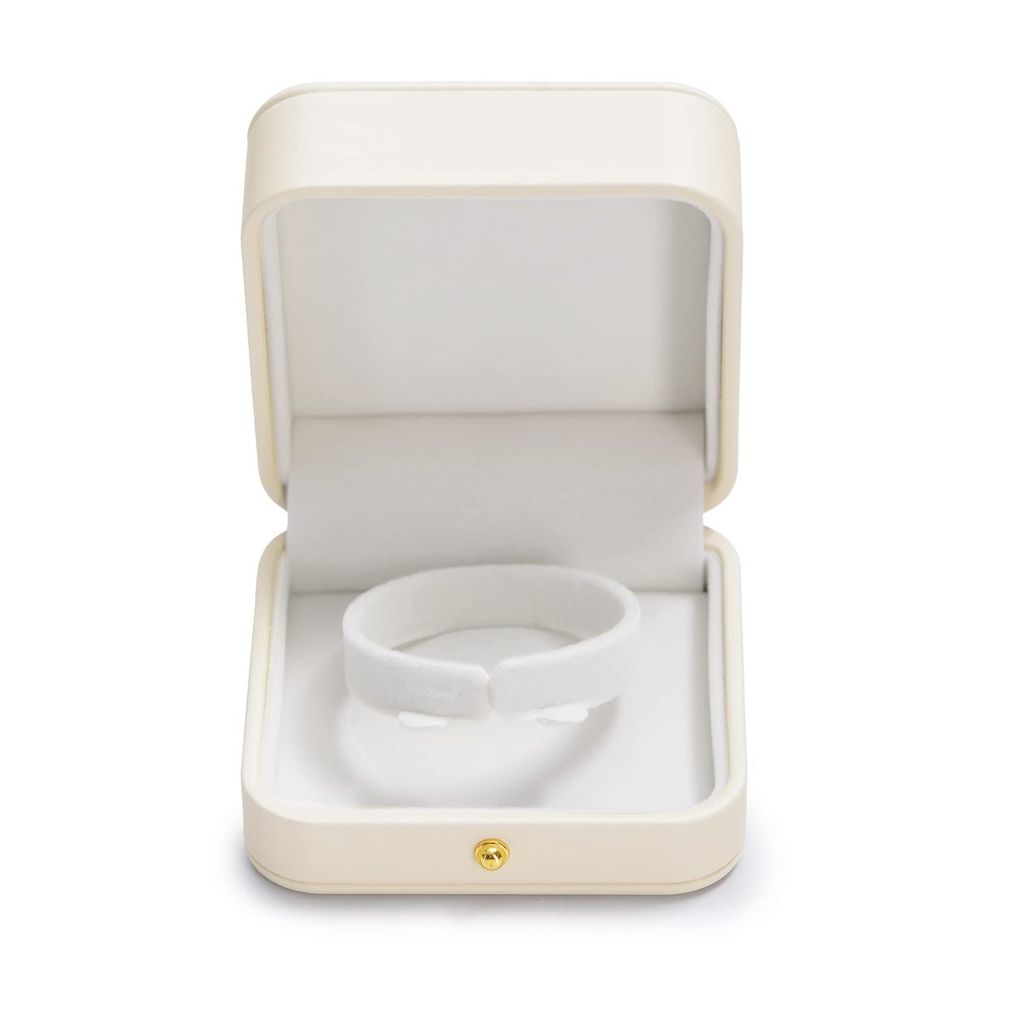 Oirlv Gorgeous Bracelet Gift Box Leather Bangle Box for Jewelry Gift White Velvet Interior Bangle Bracelet Storage(White)