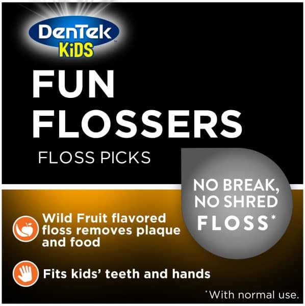 DenTek, Kids Fun Flossers, Removes Food & Plaque, 40 Count (Pack of 8)