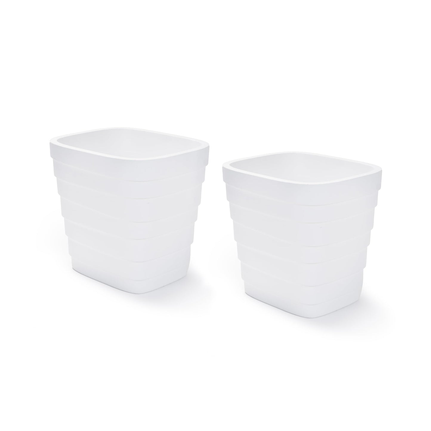 Step2 Wave 20x24 Planter, Large Planters for Outdoor Plants, Gardening and Flower Pot for Patio or Porch, Efficient Drainage, Durable Plastic, White, 2-Pack