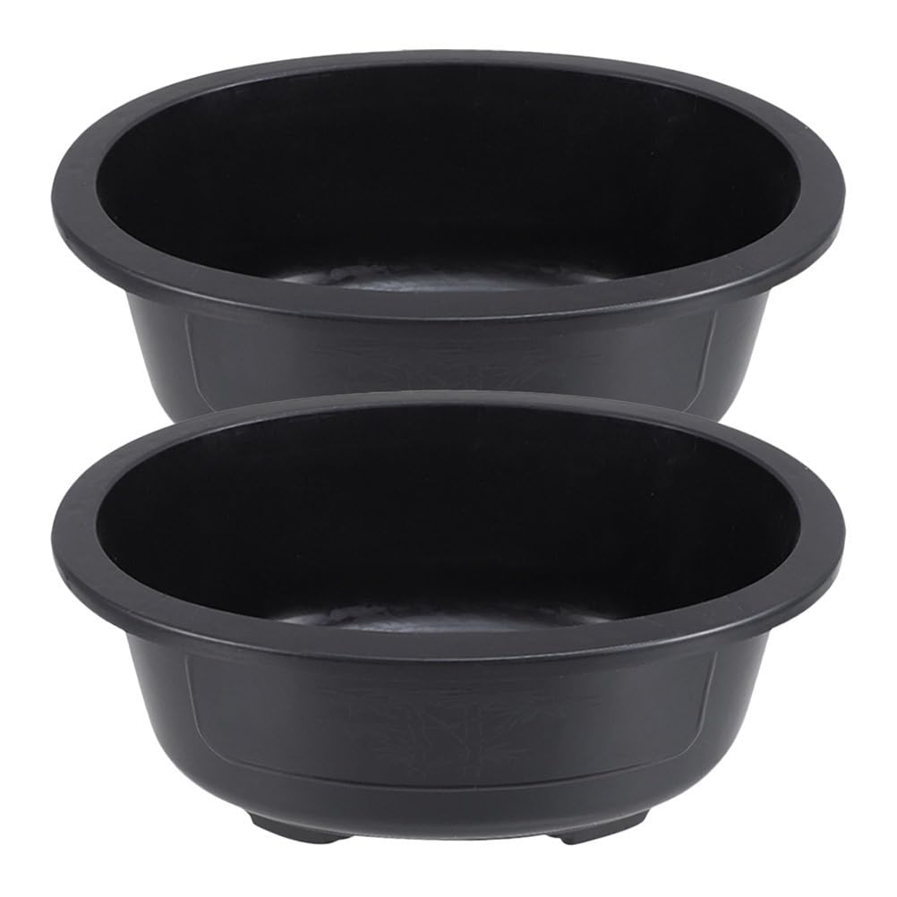 Toddmomy 2Pcs 19 Inch Large Oval Bonsai Training Pots, Plastic Bonsai Planters with Drainage Holes for Indoor Outdoor Garden Nursery Balcony Office