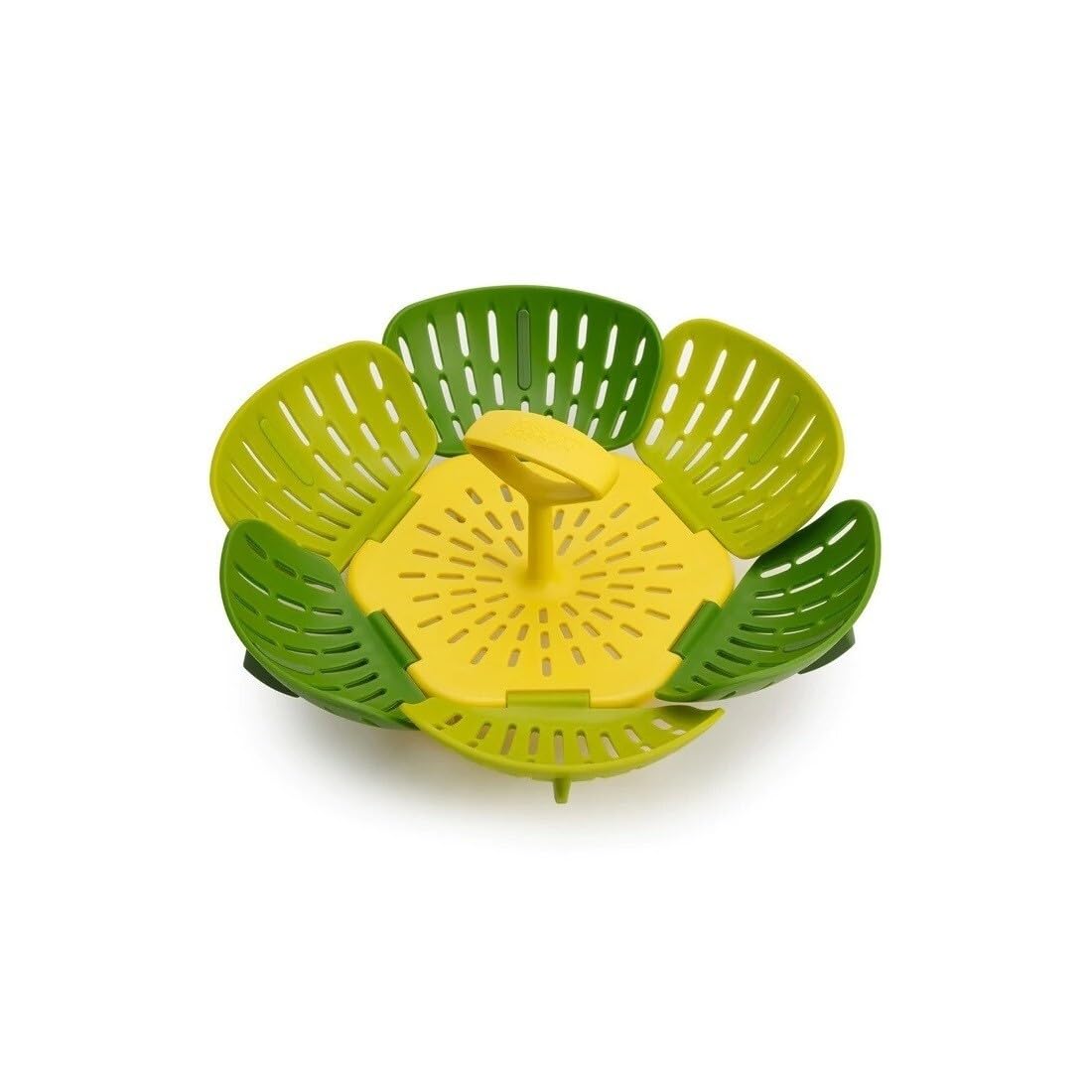 Joseph Joseph Bloom Folding Steamer Basket for Vegetables, Expandable for Various Pans, Compact Storage - Green