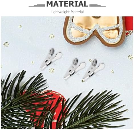 GANAZONO 100pcs Christmas Flower Ornament Clips with Firm Grip and Compact Iron Design, Silver Mini Alligator Clips for Christmas Tree, Wreath Decorations, and Home Gatherings