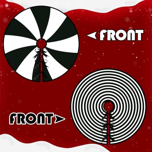 Reversible Halloween Christmas Tree Skirt 36 Inch Black White Lollipop Christmas Tree Skirt Halloween Black and White Annual Rings Tree Mat for Home Xmas Trees Holiday Decoration (Black White)