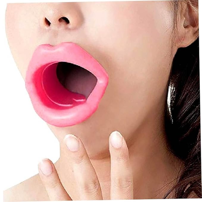 Silicone Lips Exerciser Facial Muscle Tightener Face Lifting Mouth Stretcher Trainer, Mouth Exerciser, Lips Muscle Trainer, Mouth Muscle Tightener, Pink