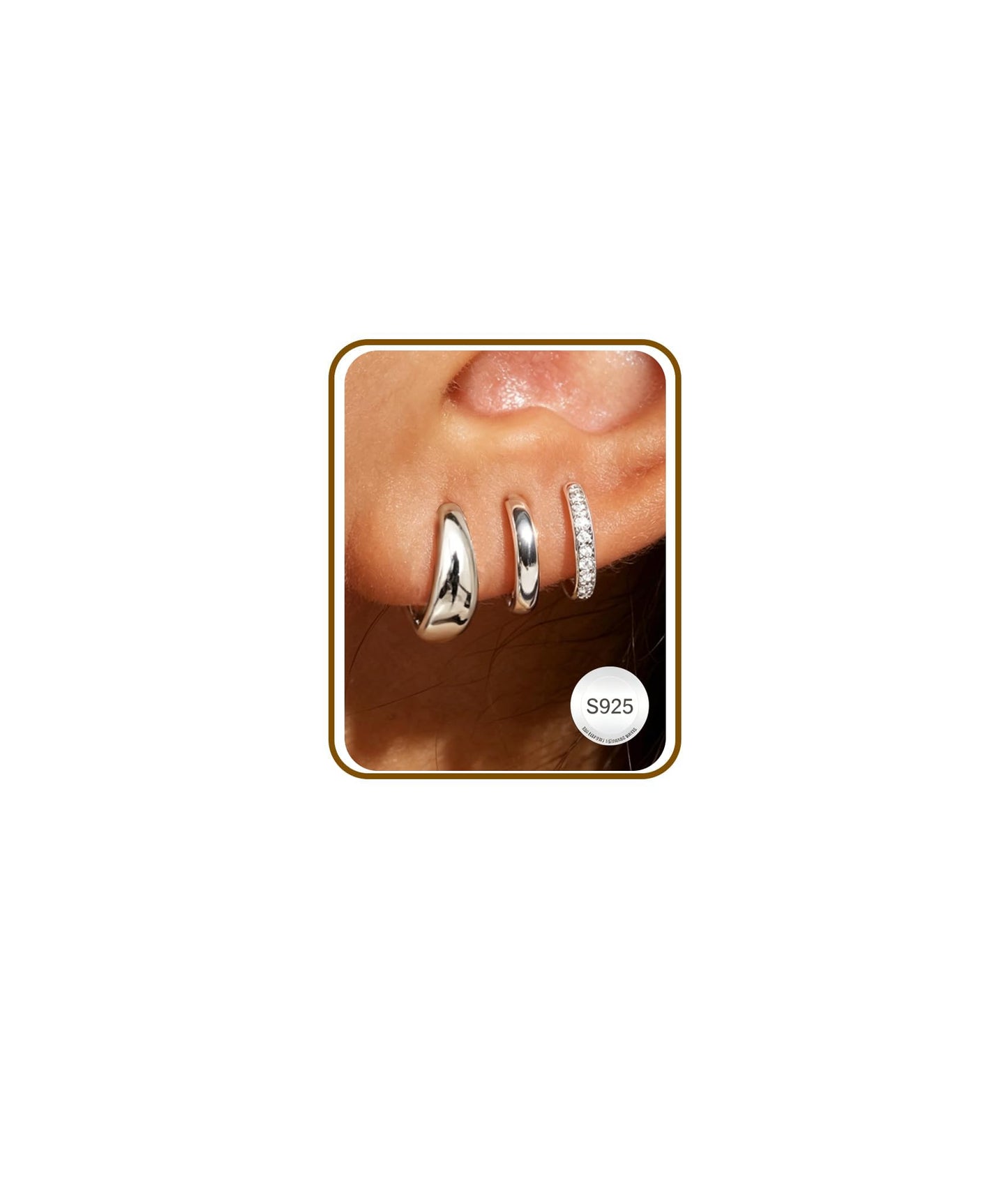DORANA Sterling Silver Earrings for Women Non Tarnish Small Huggie Earrings 925 Hypoallergenic Cartilage Stackable Sleeper Hoops Silver Stacks Sets for Multiple Piercing,3 Pairs