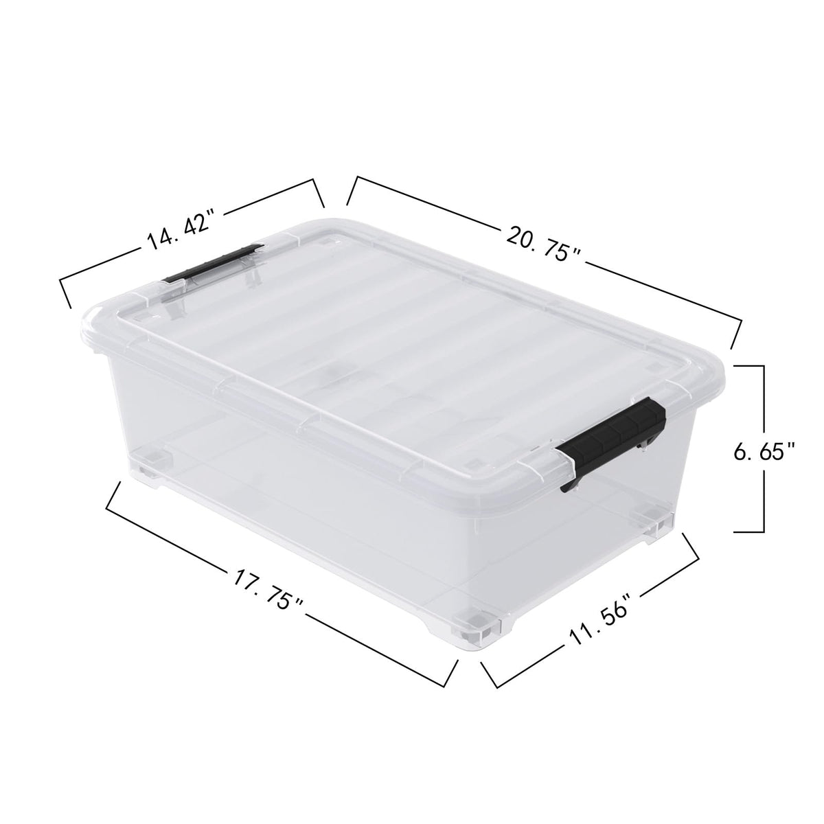 3 Pack Under Bed Storage Bins with Wheels (3 Count)