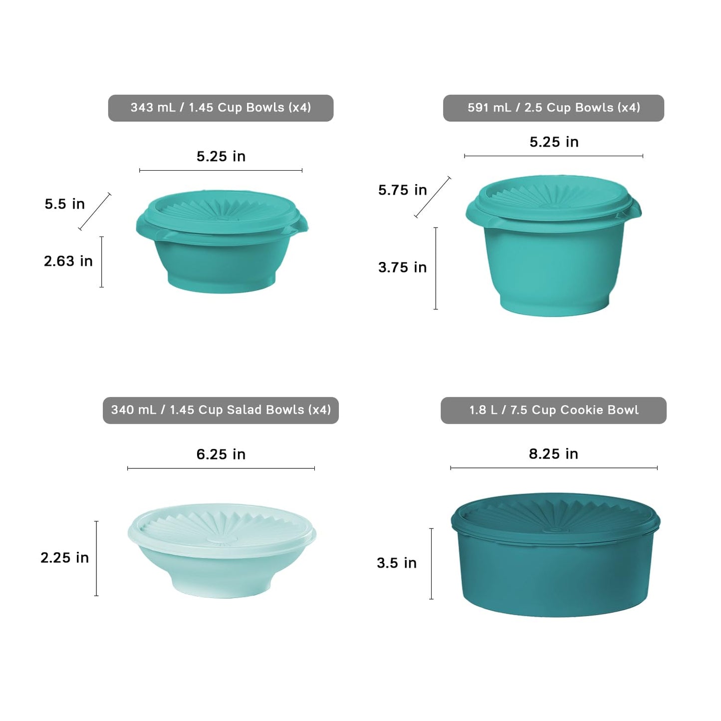 Tupperware Heritage Collection, New 36 Piece Food Storage Container Set in Vintage Green, Dishwasher Safe and BPA Free (18 containers, 18 lids)