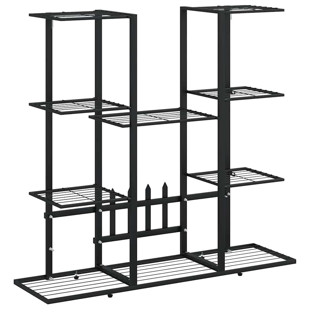 ZXQVLMRS Rectangular Metal Flower Stand, 3-Tier Iron Plant Shelf for Indoor and Outdoor Home Garden Decoration, Black Tiered Display Rack