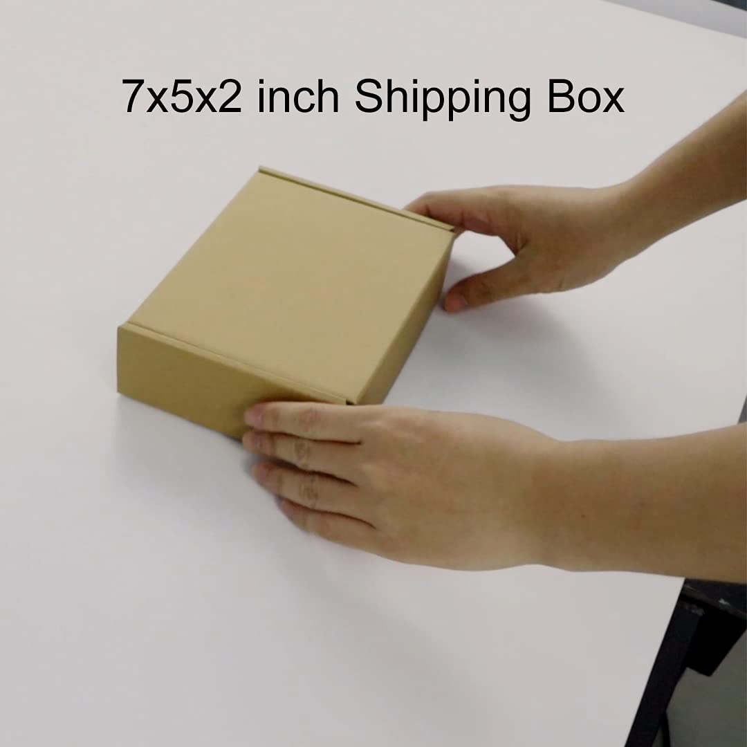 PHAREGE 7x5x2 inch Shipping Boxes Bulk 25 Pack Brown, Tab Lock Tuck Top Mailer Boxes for Packaging Small Business, Small Cardboard Gift Boxes for Wrapping Mailing Present