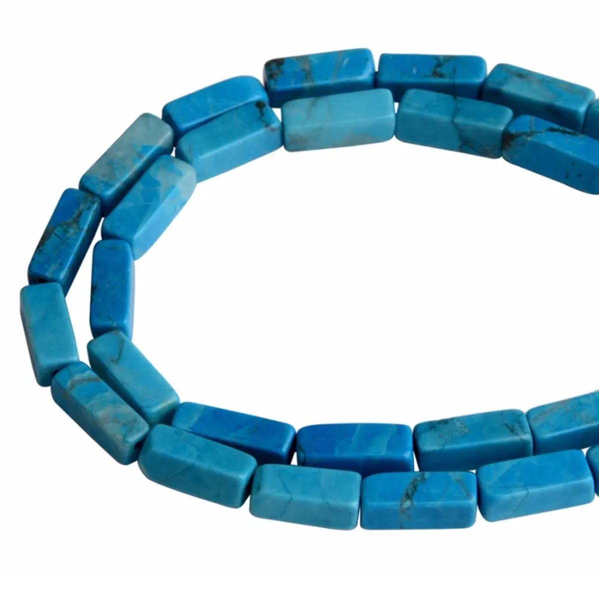4x13mm Natural Stone Turquoise Rectangular Column Tube Cylinder Spacer Loose Beads Gemstone for DIY Bracelets Necklace Jewelry Making Strand 15 Inch (28-30pcs)