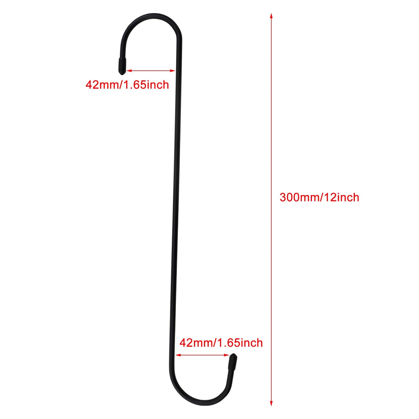 Guifeng 5PCS Heavy Duty Plant Hanger with S-Shaped Hooks 12 inch Metal Iron Hooks for Suspending Flower Pots Suitable for Hanging Baskets Kitchenware Pergolas Wardrobes Patios Black