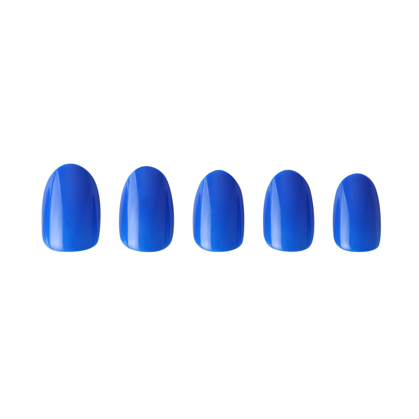 PaintLab Press-On Nails Manicure Kit, Blue Boom Oval, 24-Piece Set, Long-Lasting Fake Nails with Glue, File, Prep Pad & Cuticle Stick
