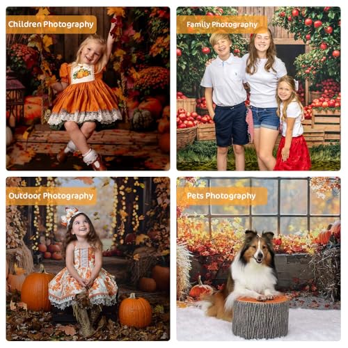Kate Fall Red Apple Orchard Barn Backdrop Photo Background Studio Props,7x5ft