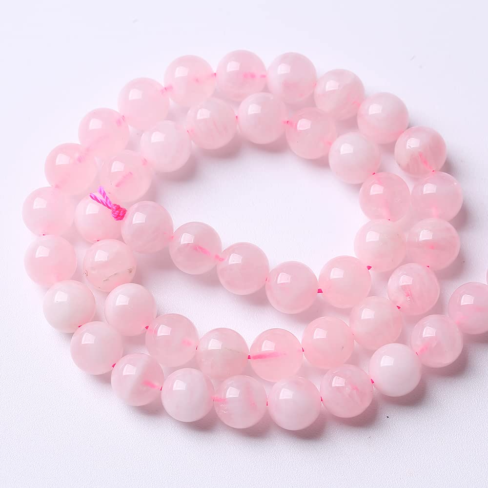 36pcs 10mm A+ Natural Madagascar Rose Quartz Crystal Beads Energy Crystal Healing Power Gemstone for Jewelry Making DIY Bracelet Necklace (Madagascar Rose Quartz, 10mm)
