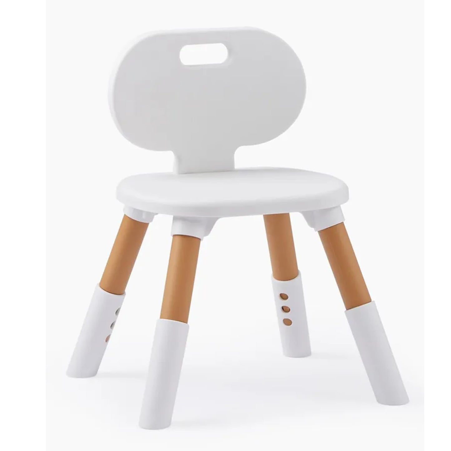 Tonlevo Toddler Desk & Chair Set - Adjustable Height Kids Table with Storage, Solid Wood Legs, Ergonomic for Arts & Crafts, Learning, Snacks & Play (Ages 1-8) - Tool-Free Assembly, White/Natural Wood